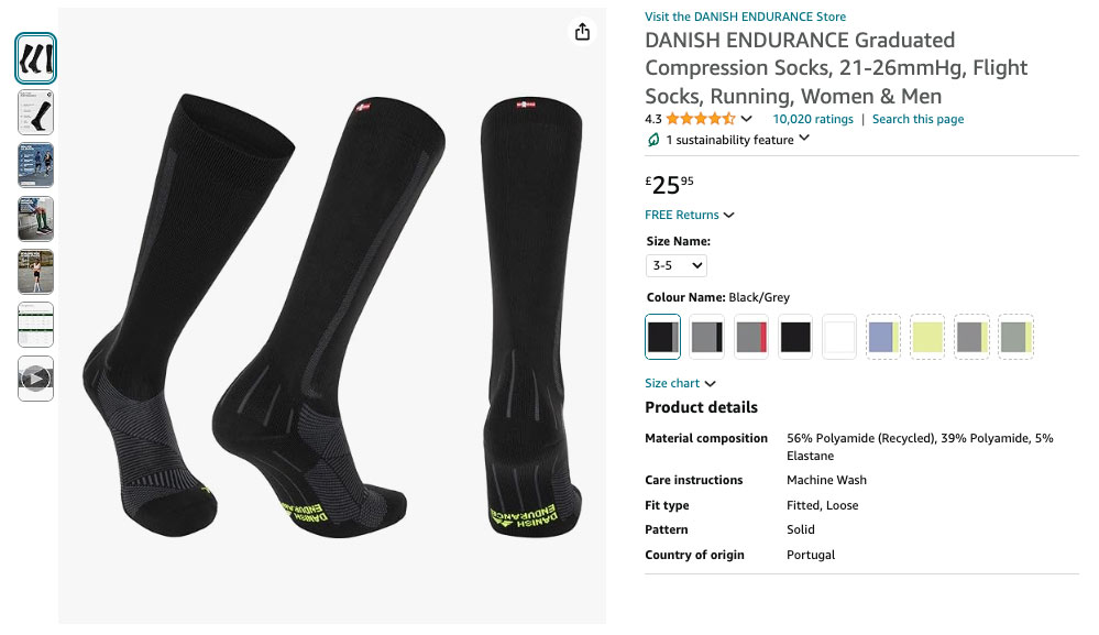 DANISH ENDURANCE Graduated Compression Socks