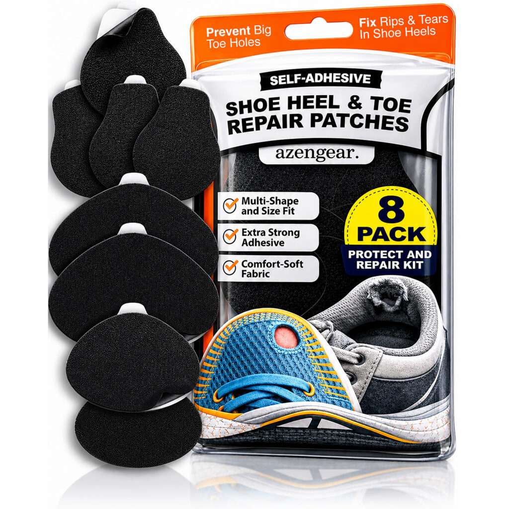 aZengear Shoe Heel Repair & Big Toe Hole Preventer Patch Kit (8-Pack)
